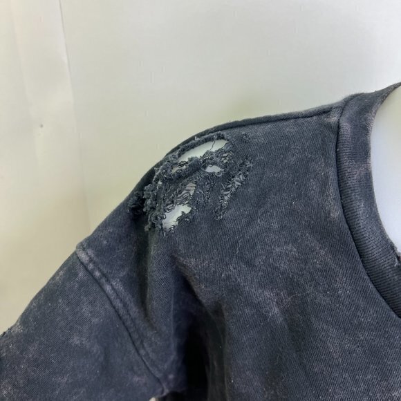 Joe's Jeans Bibiana Pullover XS Black Sweatshirt Distressed Destroyed Holes Used - Picture 3 of 13